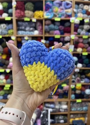 Плюшеве серце/плюшеве серце кольору прапору україни1 фото