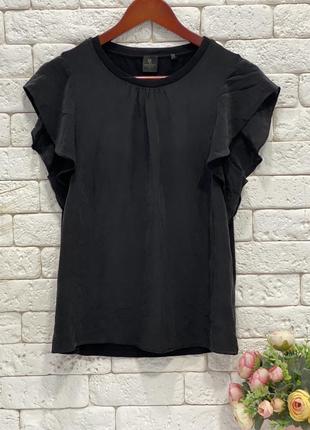 Чорна шовкова блуза футболка david lawrence