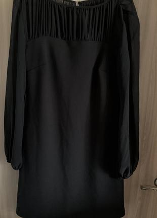 Чёрное платье прямого кроя трапеция чорна сукня1 фото