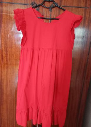 Червона натуральна сукня