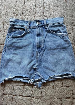 Джинсова юбка спідниця zara.