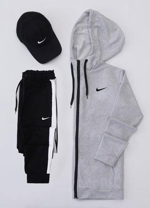 Нереально крутий спортивний костюм nike (зіппер + штани + кепка)1 фото