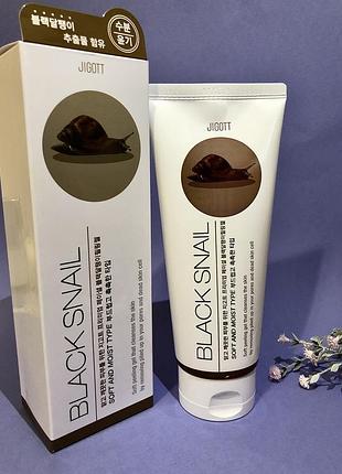 Jigott premium facial black snail peeling gel пілінг-скатка з муцином равлики 180 мл