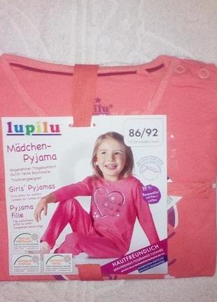 Детская пижама домашний костюм на девочку, lupilu германия4 фото