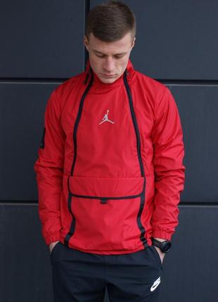 Ветровка - анорак air jordan tech jacket красная мужская9 фото