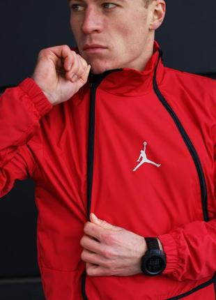 Ветровка - анорак air jordan tech jacket красная мужская7 фото