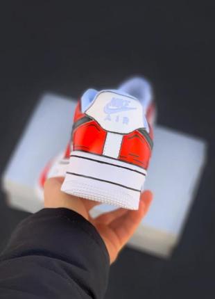 🔥кроссовки мужские женские nike air force one custom red/black/white2 фото