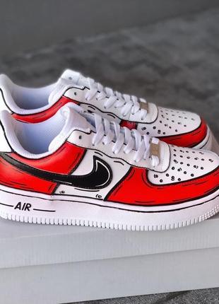 Nike air force 1 custom red online