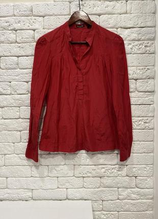 Червона шовкова блузка massimo dutti