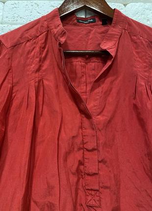 Червона шовкова блузка massimo dutti4 фото