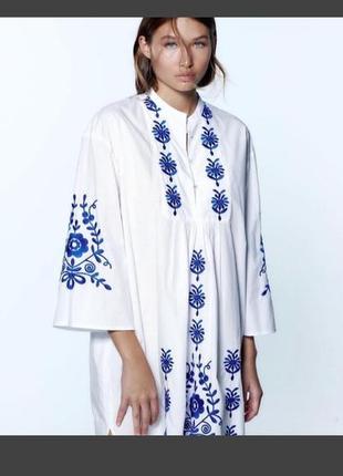 Етнічна вишиванка сукня плаття новий дизайн вишивки від бренду zara
