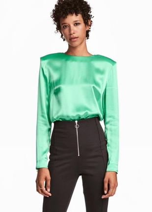 Атласна блуза з віскози h&m
