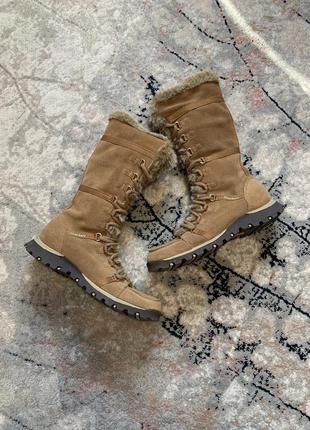 Зимние кожаные ботинки на меху skechers