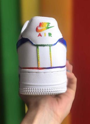 🔥кроссовки женские мужские кожа nike air force one custom rainbow2 фото