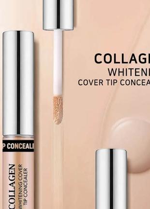 Освітлюючий колагеновий консилер 9 г. enough collagen whitening cover tip concealer № 032 фото
