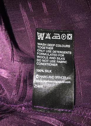 Фіолетова блузка 100% шовк від marks&spencer пог 52 см3 фото