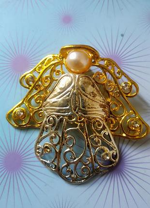 Брошь милый ангелочек с жемчужинкой