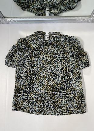 Шифоновая блуза с коротким рукавом7 фото