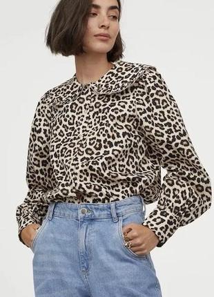 Хлопкова сорочка з воротнічком slim h&m, розмір хс-с🔥