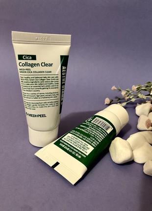 Мініатюра очищуючої пінки для чутливої ​​шкіри medi-peel green cica collagen clear 28 мл