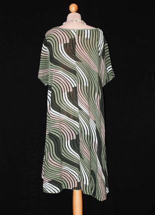 Батал италия свободное платье с трикотажными вставками с коротким рукавом6 фото