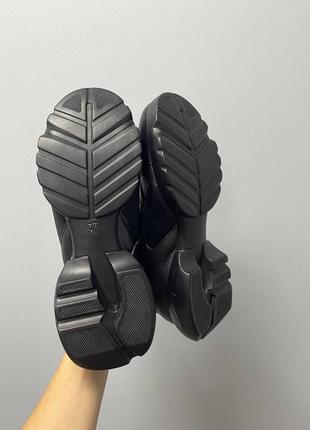 Крутые женские кроссовки в стиле christian dior d-connect logo black чёрные10 фото