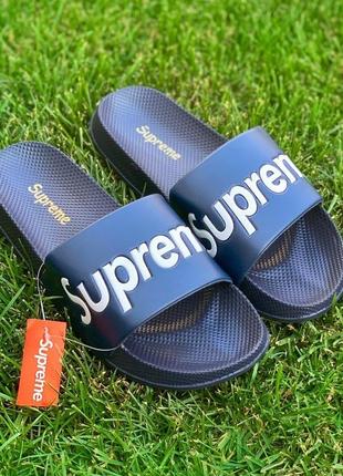 🔥шлепки мужские supreme slide blue3 фото