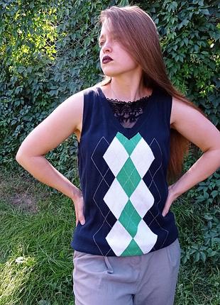 Жилетка laura ashley жилет принт ромб котон. 16/18