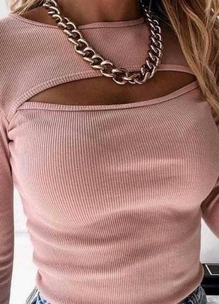 Трикотажна кофтинка з розрізом на грудях!  норма і батал!