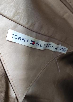 Кожаная бежевая куртка жакет от tommy hilfiger8 фото