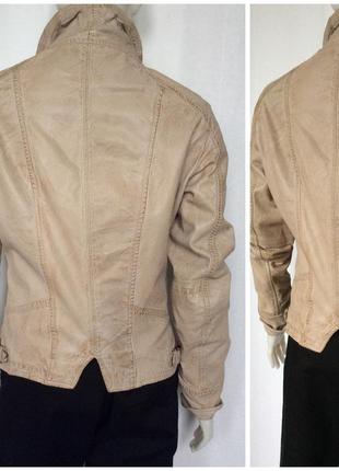 Oakwood бежева з ефектом потертості в стилі гранж косуха шкіряна куртка2 фото