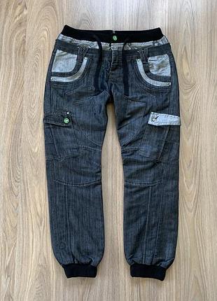 Мужские хип хоп реперские джинсы на манжетах kangol