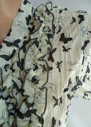 Шифоновая блуза с бабочками