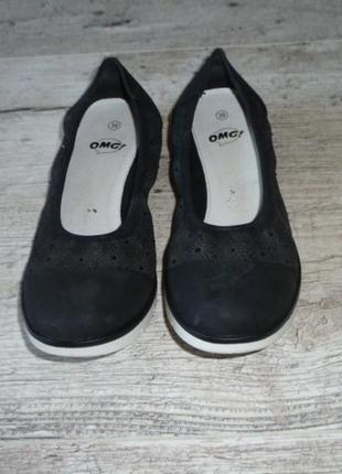 Omg шкіряні балетки, мокасини, р 39, устілка 25 см відмінний стан