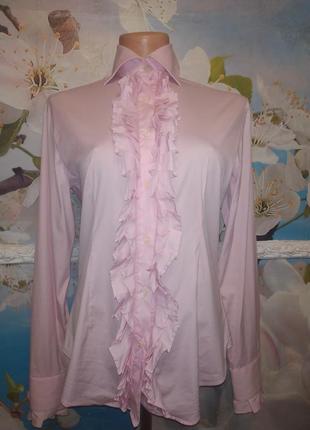 Роскошная блуза цвета пыльной розы с рюшей гофре l испания1 фото