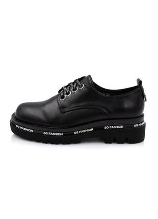 Чёрные оксфорды на платформе туфли на шнуровке броги лоферы ботинки1 фото