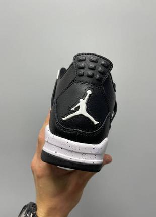 Круті чоловічі високі кросівки union la x nike air jordan 4 retro black oreo чорні з білим6 фото