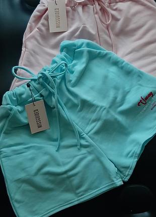 Голубі, рожеві трикотажні широкі шорти missguided4 фото