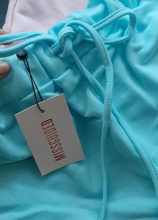 Голубі, рожеві трикотажні широкі шорти missguided5 фото