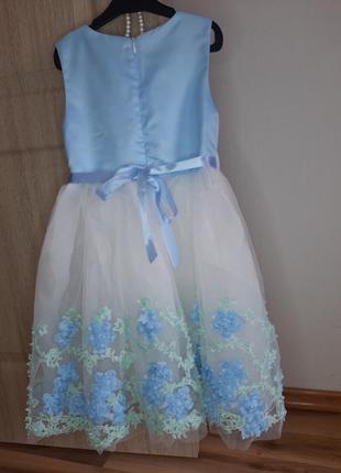 Дитяче нарядне плаття блакитне зріст 1284 фото