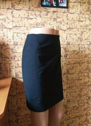 Чёрная юбка стрейч карандаш бандажная mango ☕ 42р10 фото