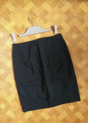 Чёрная юбка стрейч карандаш бандажная mango ☕ 42р7 фото