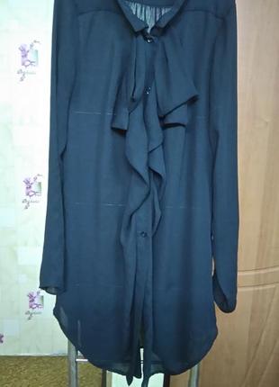 Шикрная блуза рубашка кардиган удлиненная stile bennetton.