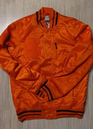 Оригинал клубная мужская тёплая куртка - бомбер nike basketball syracuse оранж.5 фото