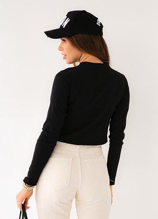 Джемпер в рубчик чорний колір 3