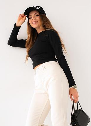 Джемпер в рубчик чорний колір 2