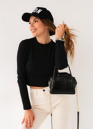 Джемпер в рубчик чорний колір 5