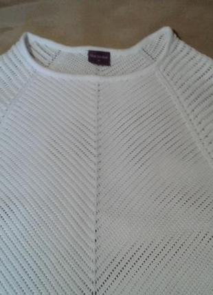 Кофта blue motion біла ажурна.светр річний. бавовна.