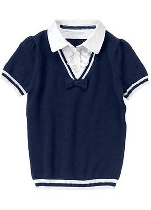 Шкільна блузка -обманка crazy8. розмір xl 10-12 років. колір синій.