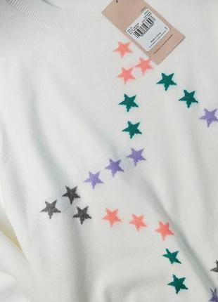 Білий трикотажний светр в зірки4 фото